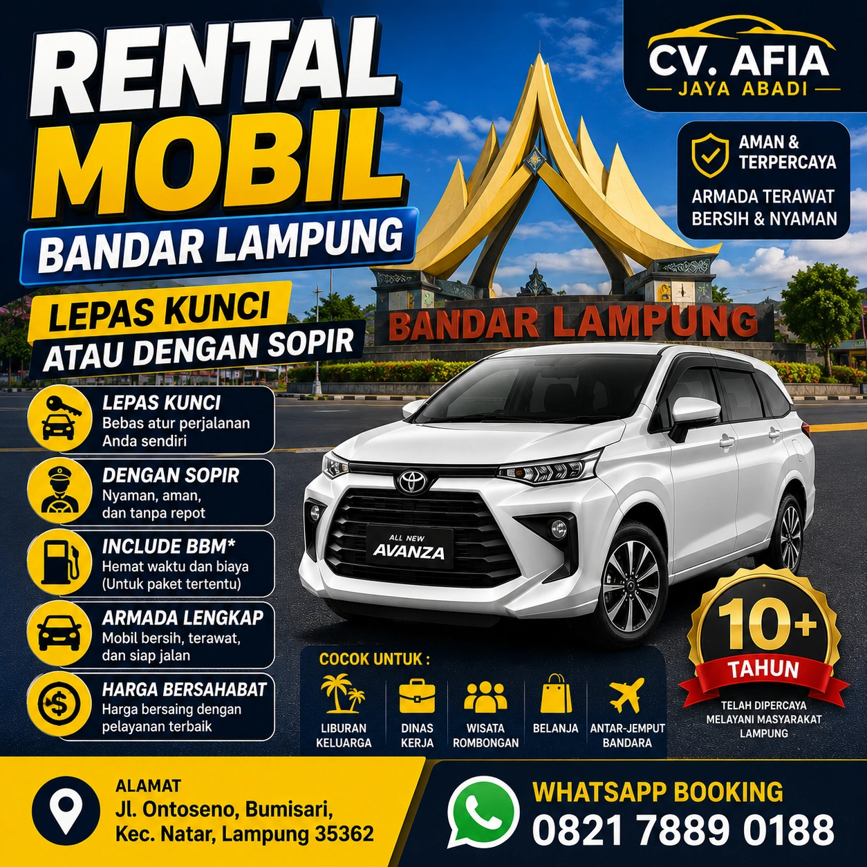 Rental Mobil Bandar Lampung Lepas Kunci Atau Dengan Sopir