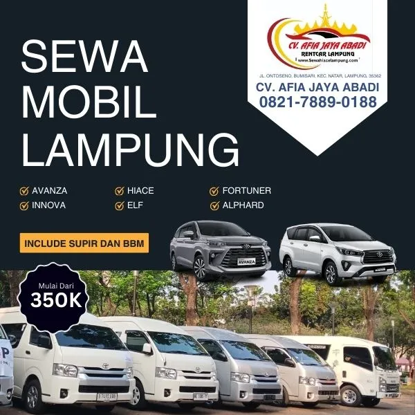 Sewa Mobil Lampung paket Supir