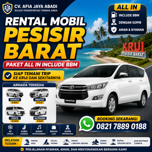 Rental Mobil Krui Lampung