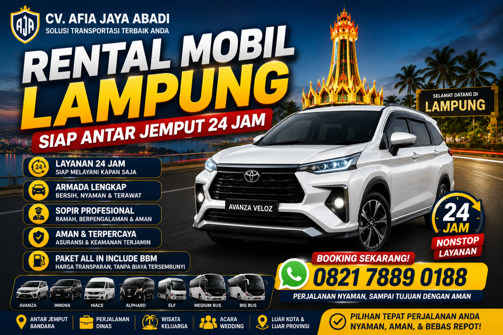 Rental Mobil Lampung Selatan Paket All In Include BBM, Siap Antar Jemput 24 Jam