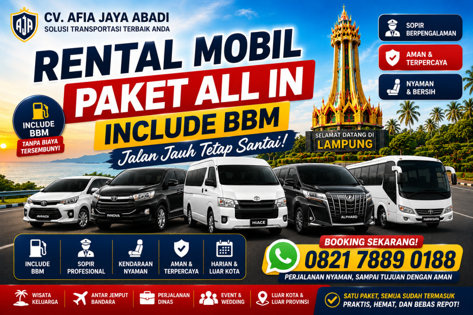 Rental Mobil Paket All In Include BBM, Jalan Jauh Tetap Santai