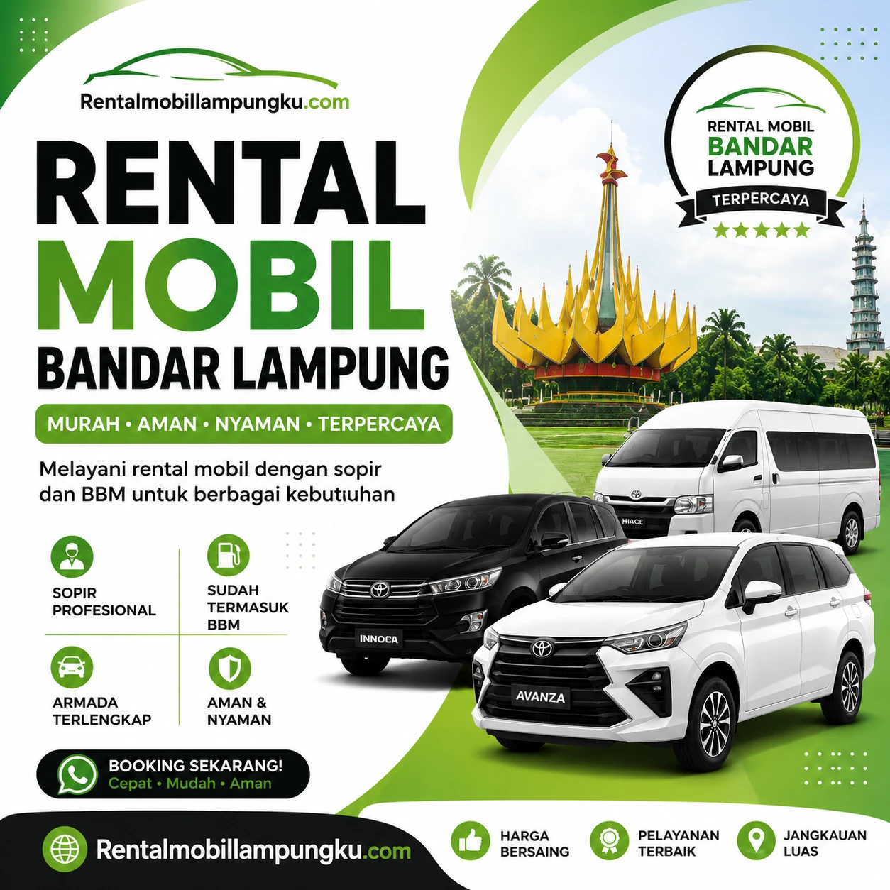 Rental mobil bandar lampung paket